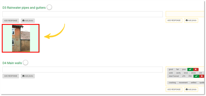 dashboard showing an image now added to the survey