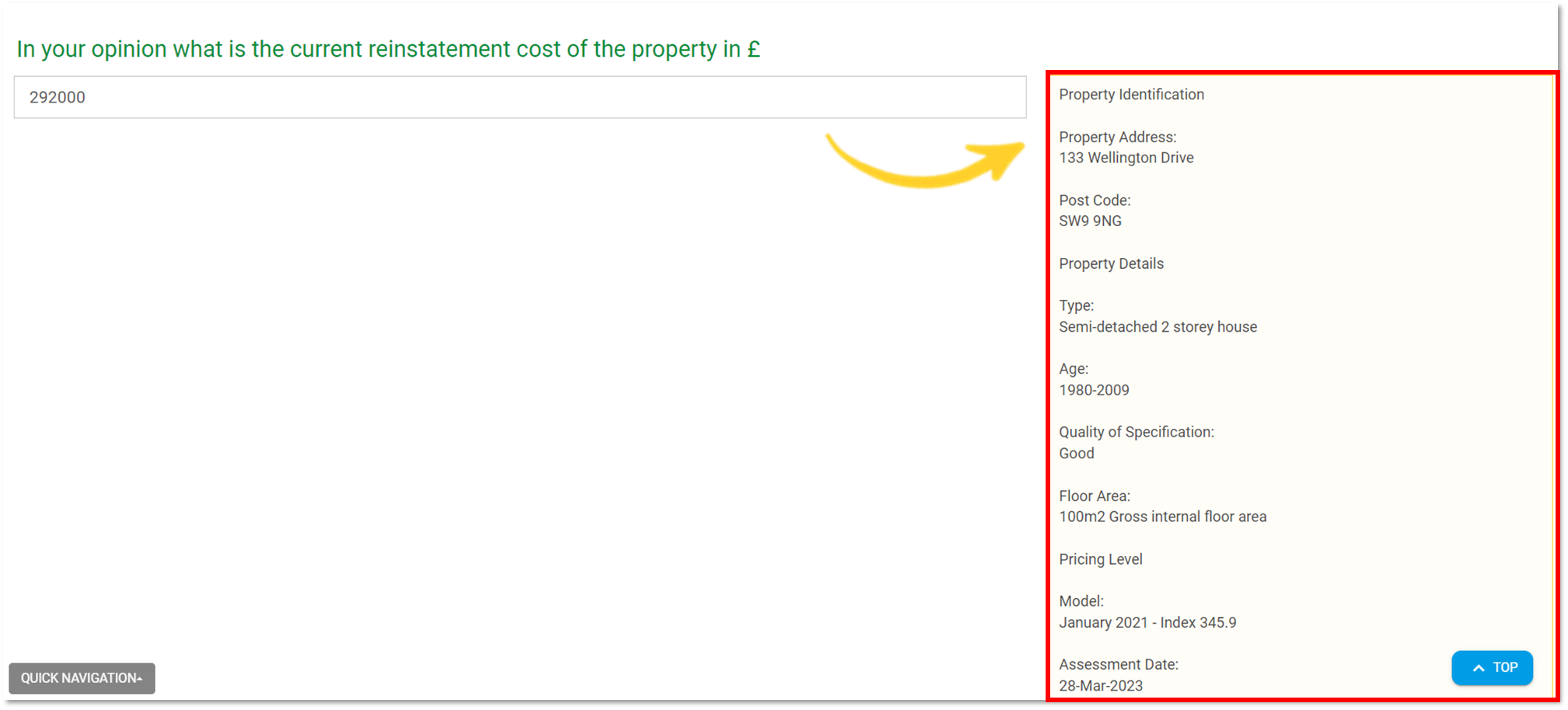 breakdown of information highlighted