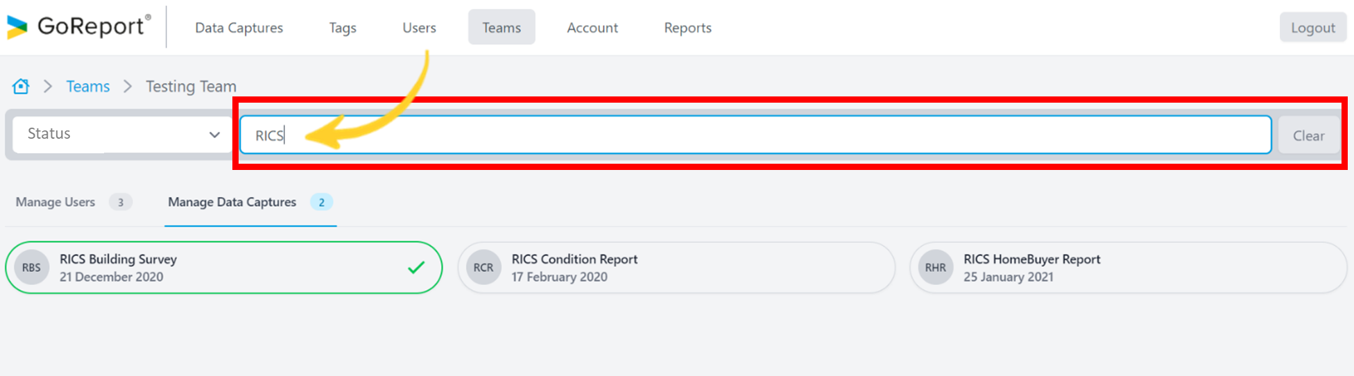 Go! Report Sample How to use GoReport Teams